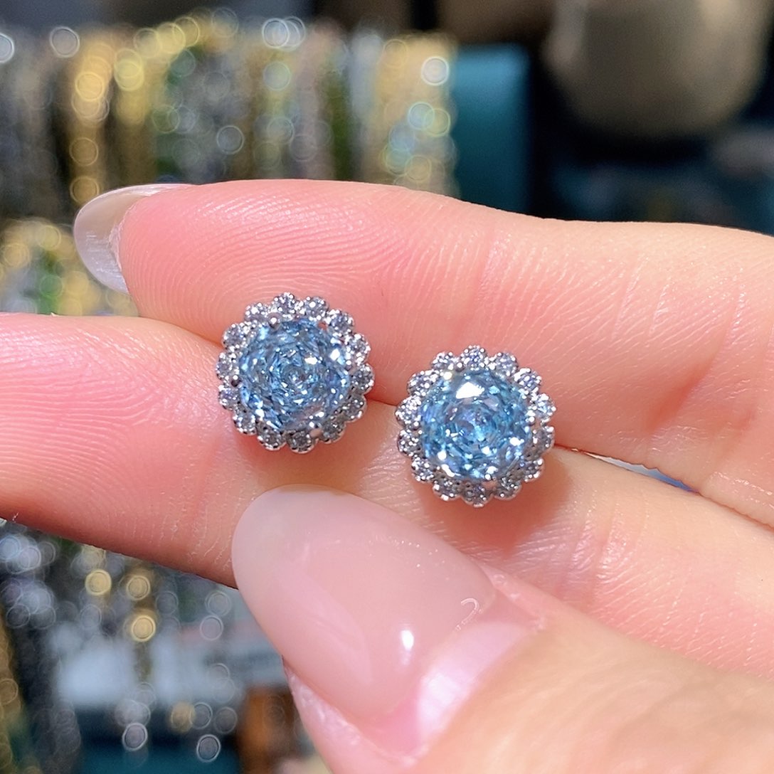 银S925镶嵌托帕石耳饰福利款