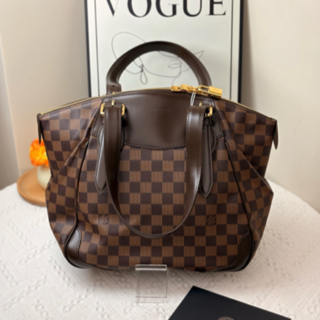 95新 LV 棋盘格 饺子包 中古款/JW4709