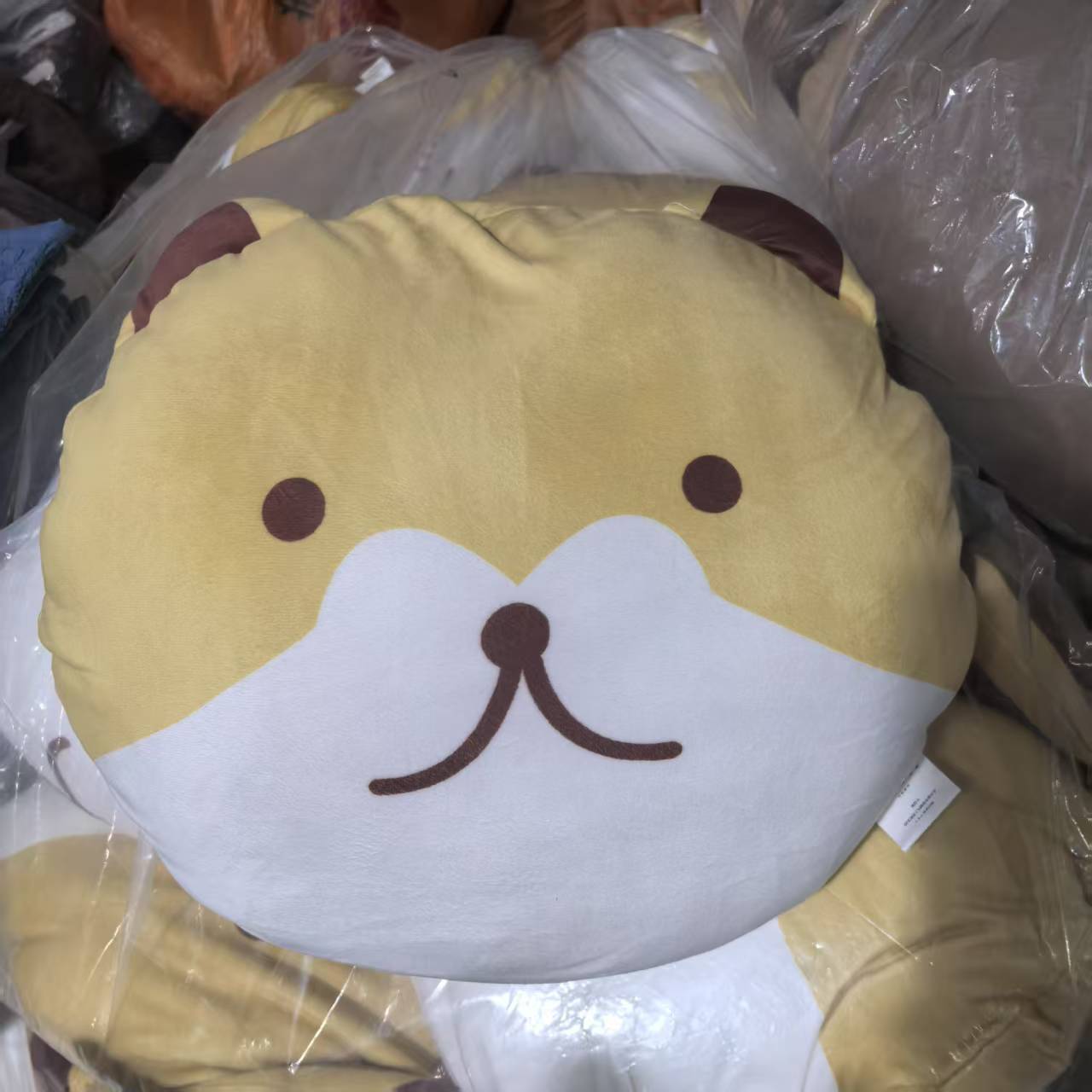 双面黄白小狗超软抱枕，发1