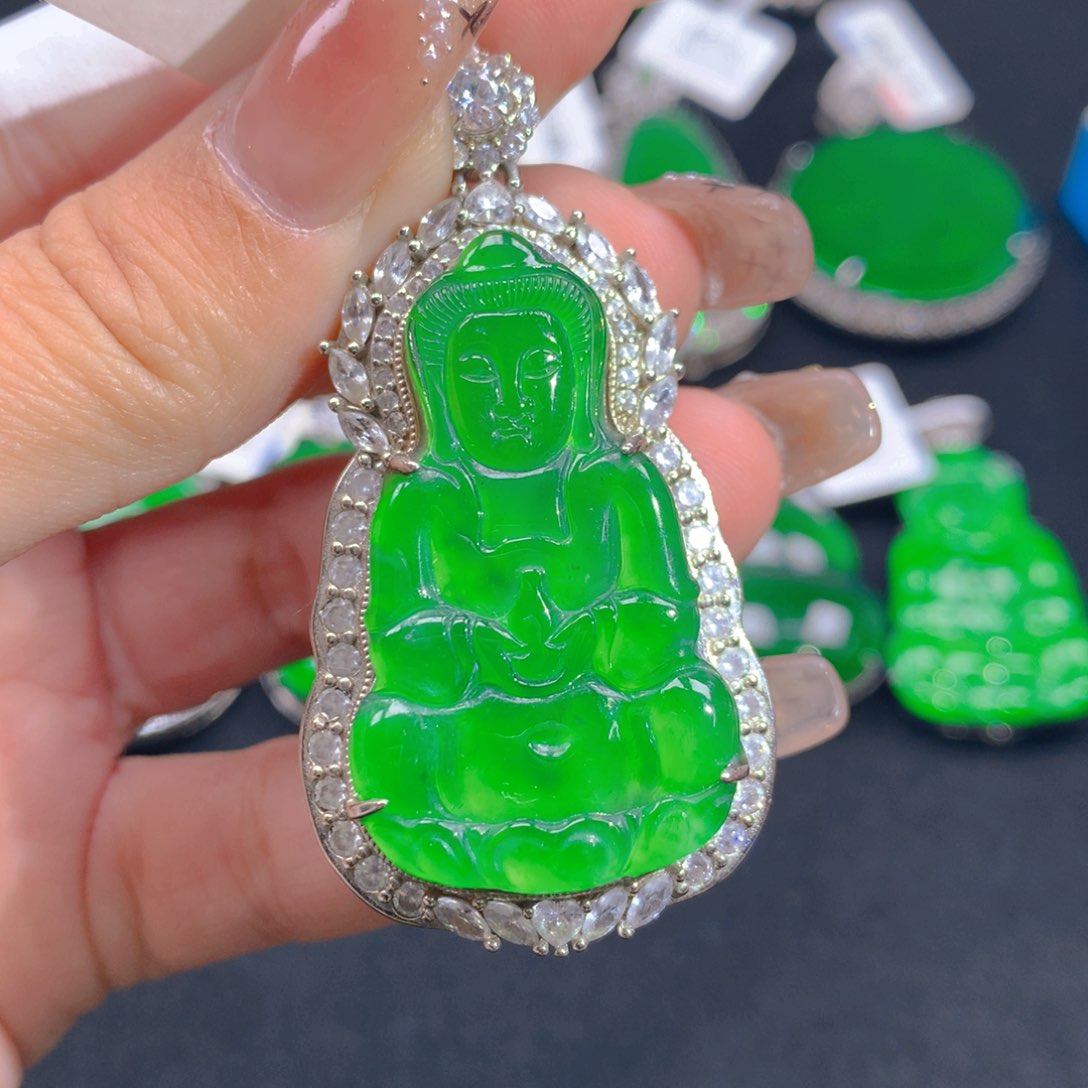 翡翠颈饰银S925镶嵌11111111111