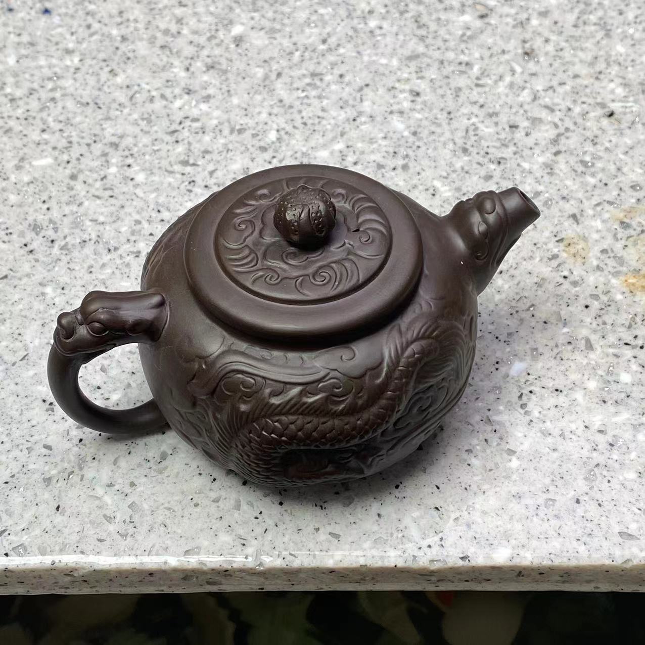 【闪购商品】原矿浮雕龙腾盛世凤鸣壶