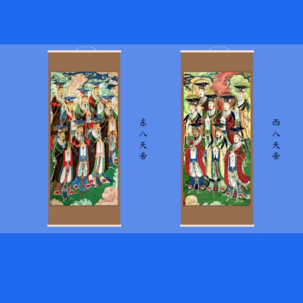 东八神将西八神将画像道教天将挂画神仙卷轴画道场法坛供奉水陆画