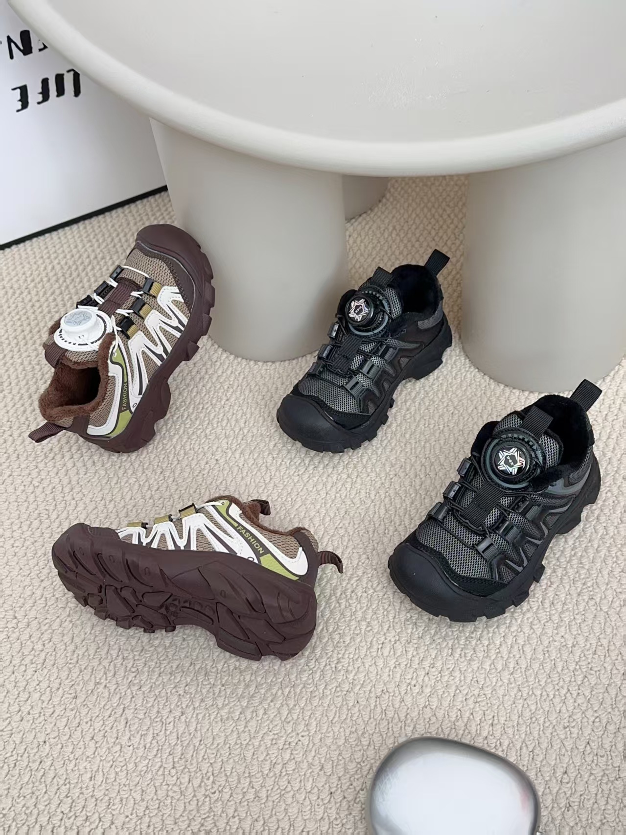 【实体爆款】冬季加绒纽扣户外儿童鞋 二棉高货断码清仓