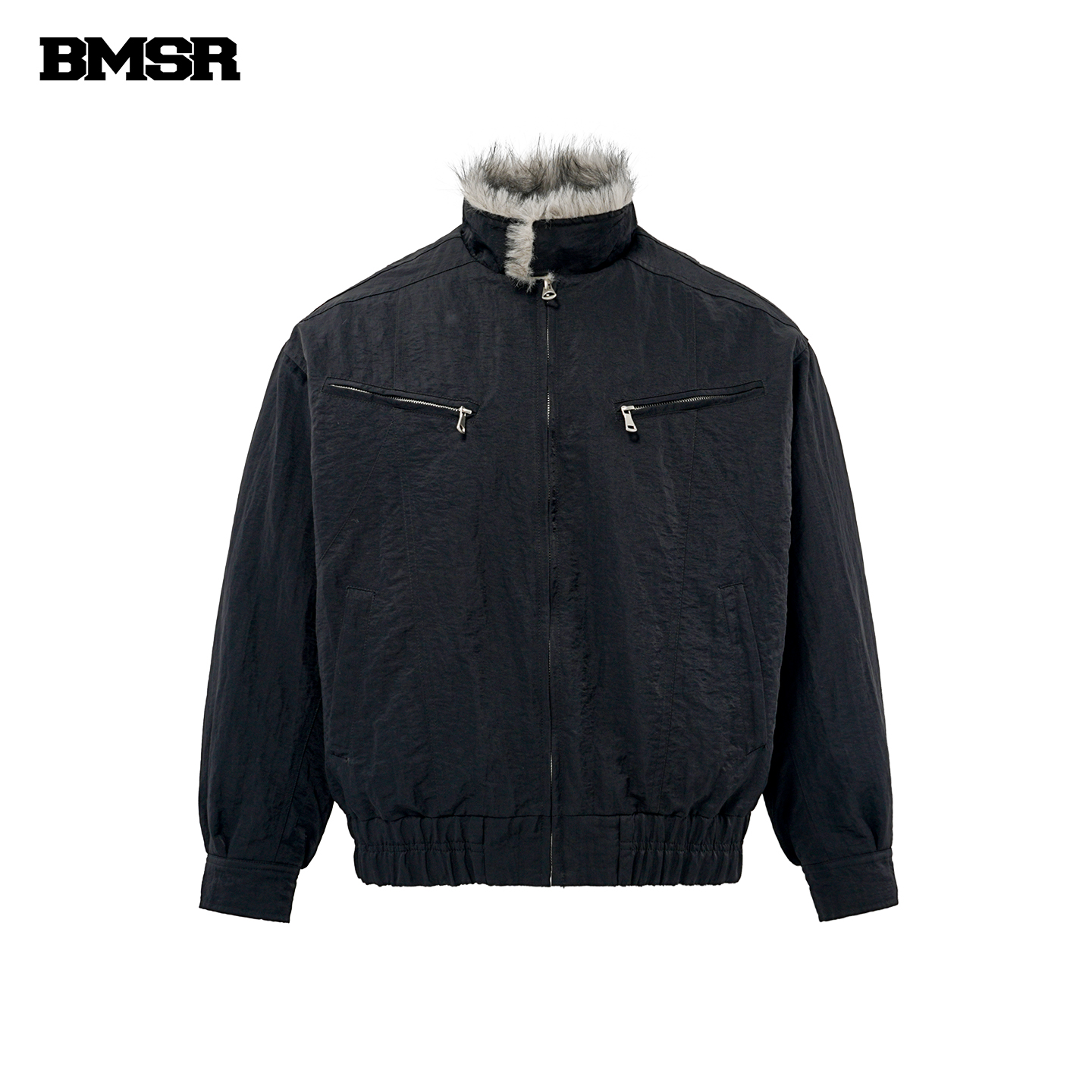 benmyshower复古座山雕解构微皱分割夹克男女高级感夹棉毛领棉服