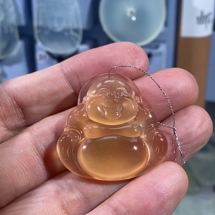 石英质玉（金丝玉）未镶嵌吊坠