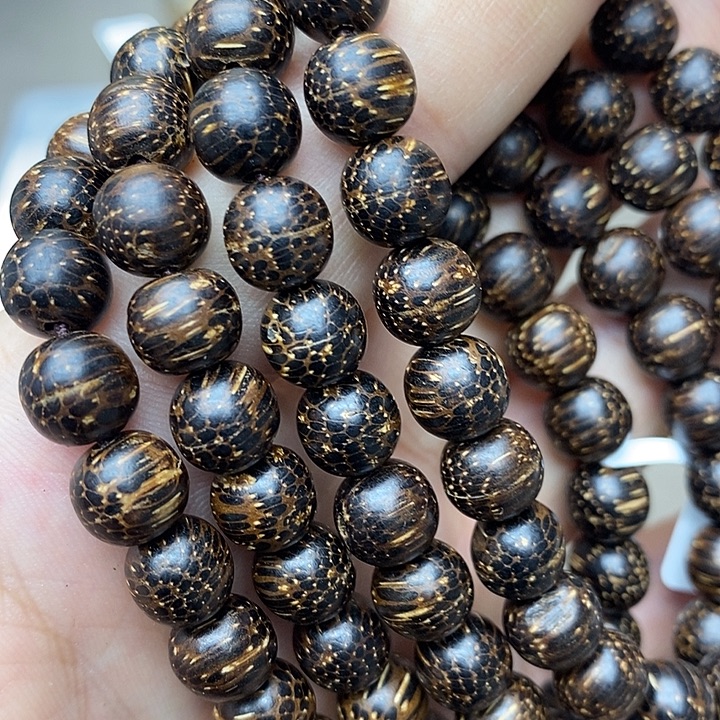 沉香碎屑沉香海南龙鳞黑棋108颗20号