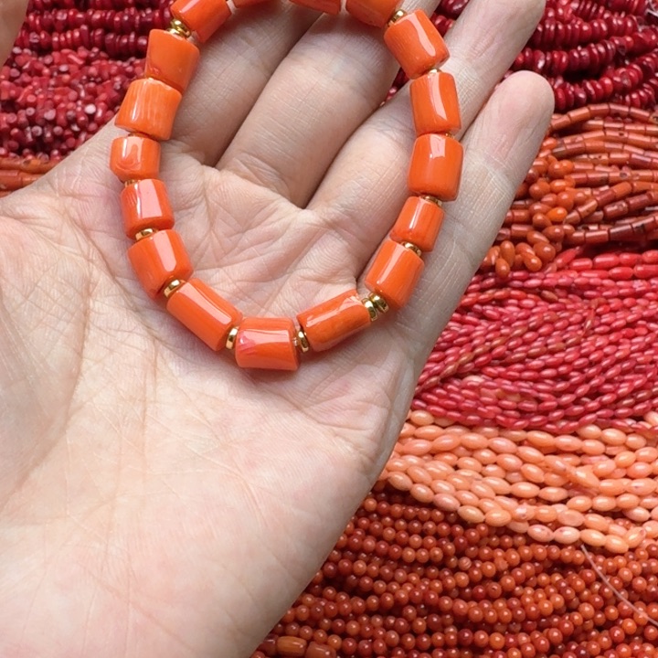 合金玛瑙/玉髓珠宝半成品一条8mm三姑娘手串