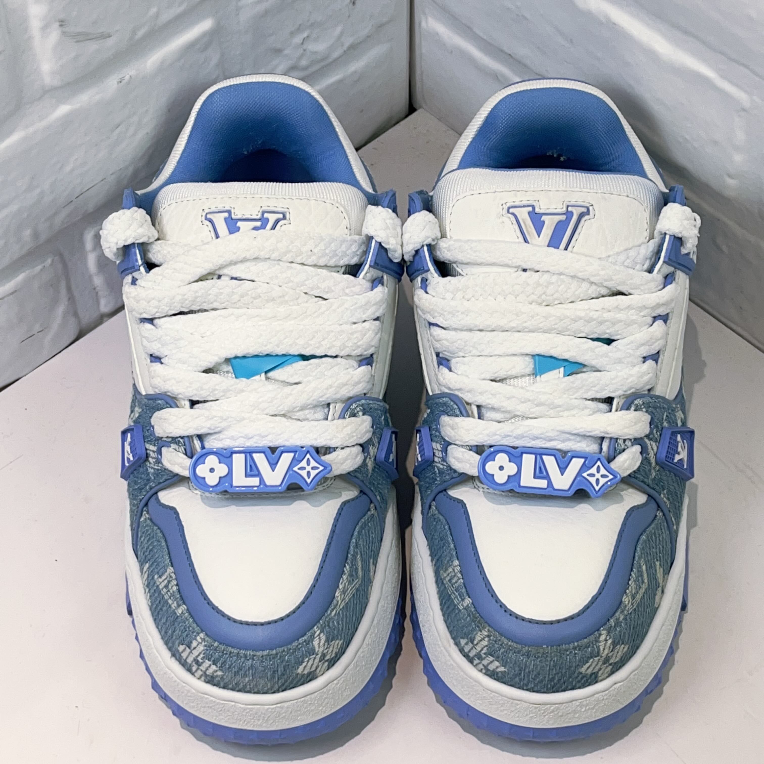 99新 LouisVuitton/路易威登  trainer 蓝白胖丁 欧码3码37码