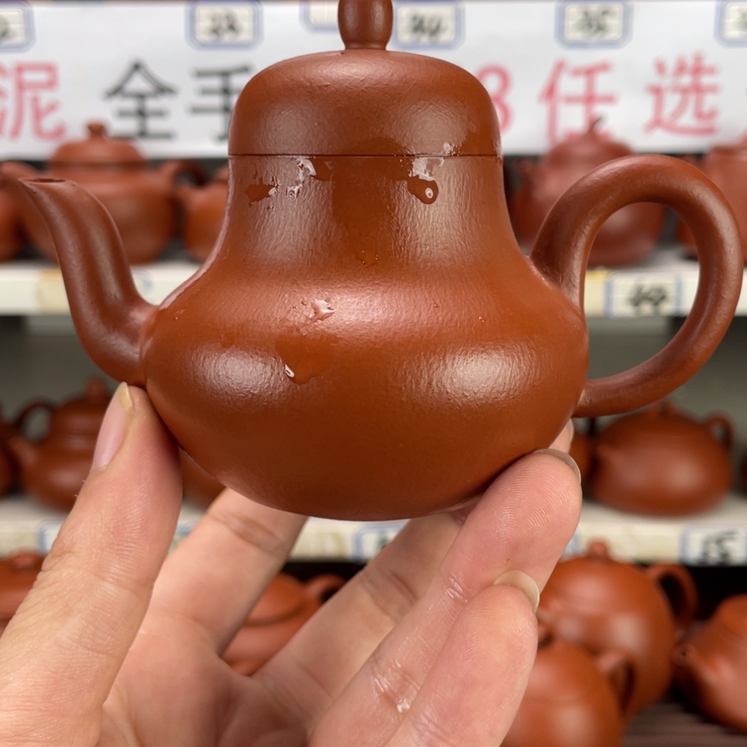 茶壶紫砂赵庄朱泥全手工130毫升