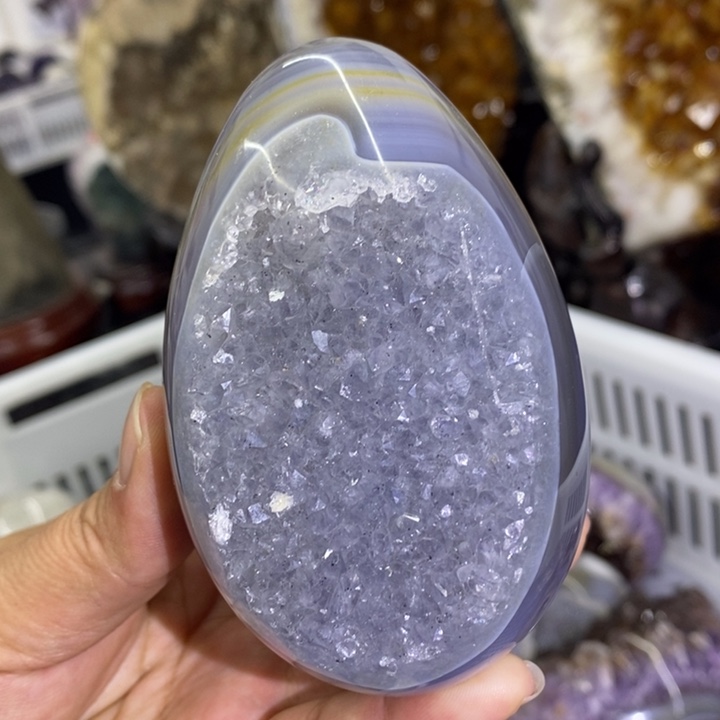 未镶嵌珠宝半成品紫晶精抛龙蛋