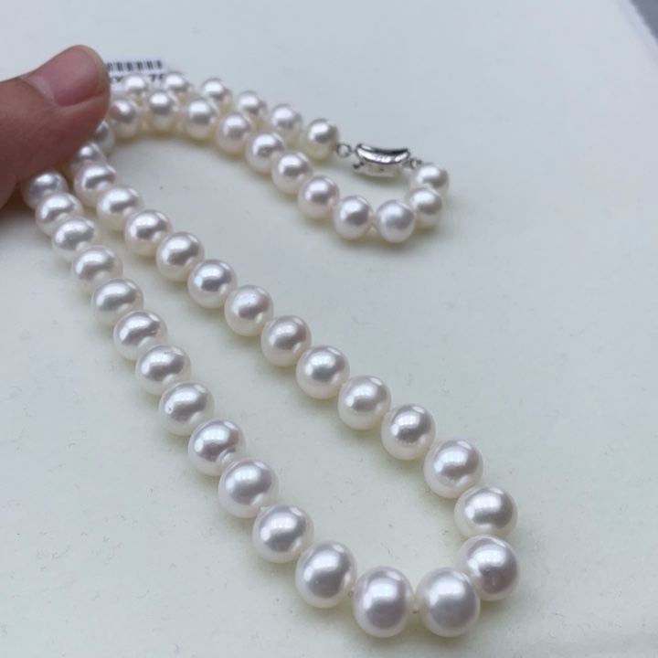 淡水珍珠颈饰银S925镶嵌卡9极光炫彩高品