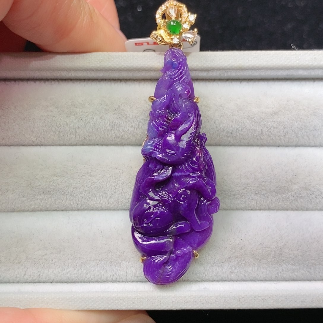 苏纪石（舒俱来）18K金镶嵌吊坠(不含链)