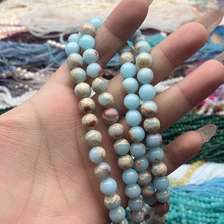 玛瑙/玉髓珠宝半成品未镶嵌一条8.5mm左右寿山石