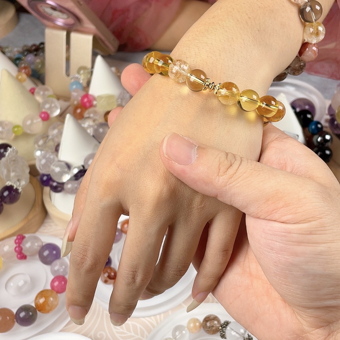 银S925镀金镶嵌手链水晶