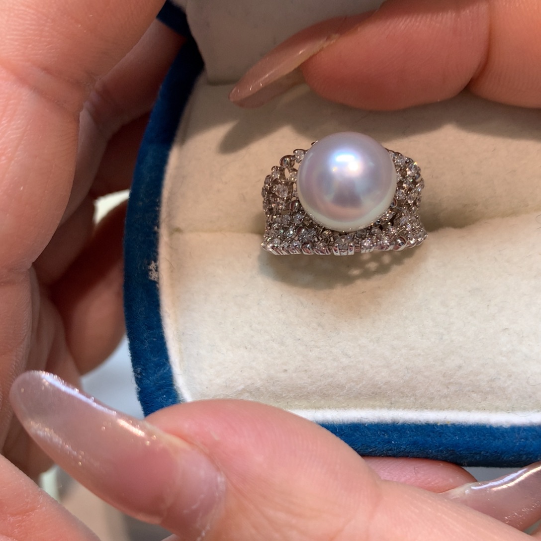 海水珍珠戒指银S925镶嵌