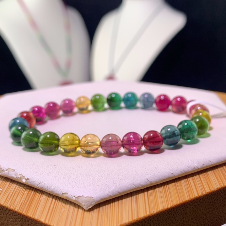 双色碧玺手链未镶嵌