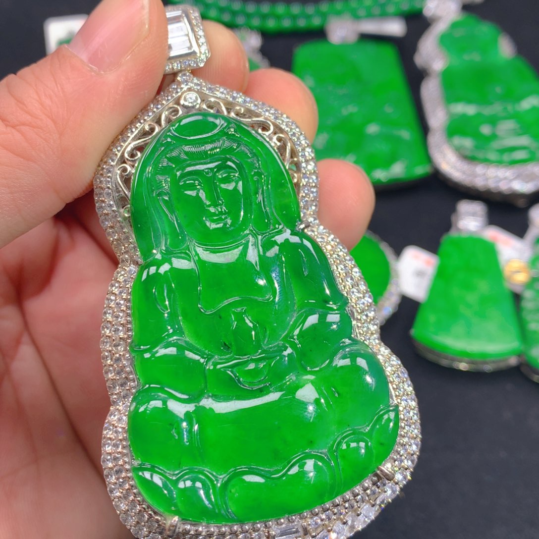 翡翠颈饰银S925镶嵌11111111111111