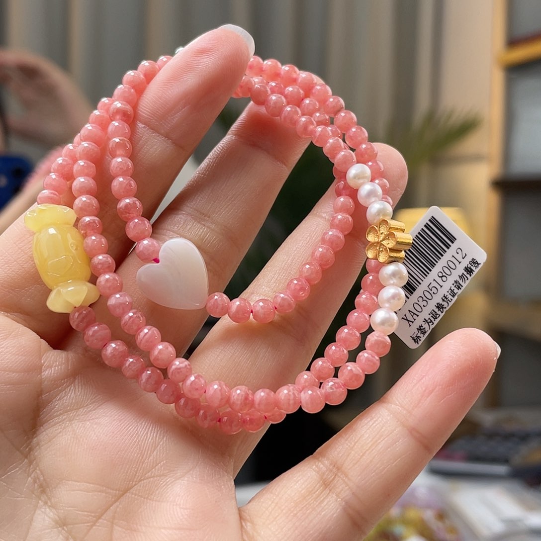 蜜蜡裸石未镶嵌蜜蜡手链