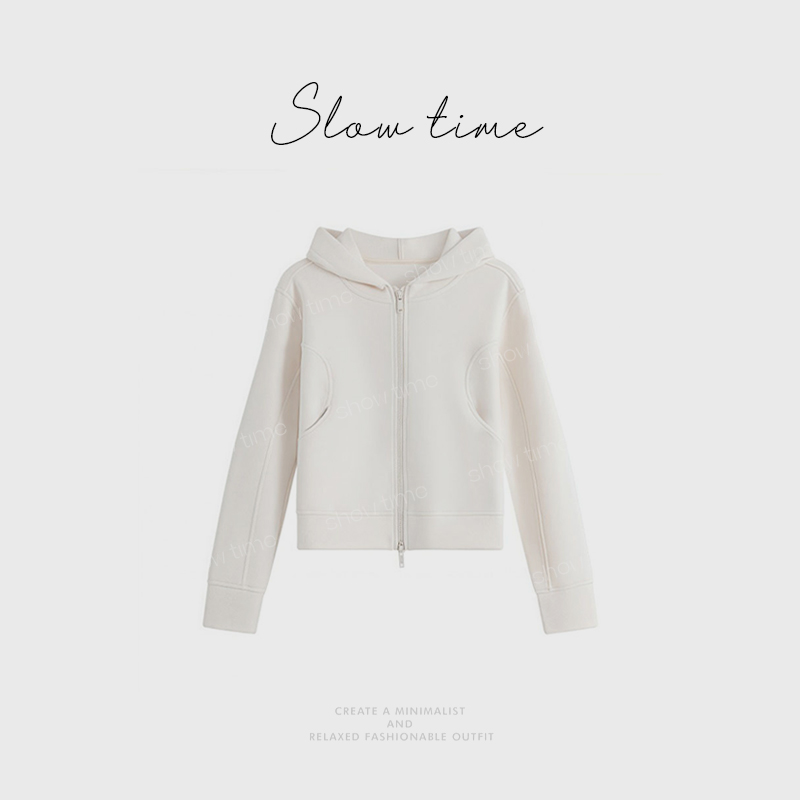 SLOWTIME连帽卫衣女款爆款外套女秋季外套春秋长袖极简爆款上衣