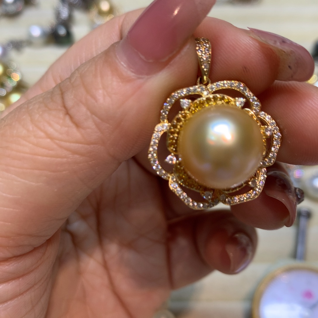 海水珍珠颈饰银S925镶嵌