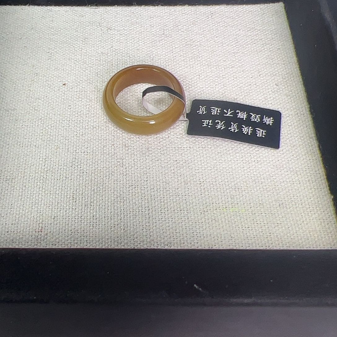 和田玉戒指未镶嵌12号红糖渐变圆条