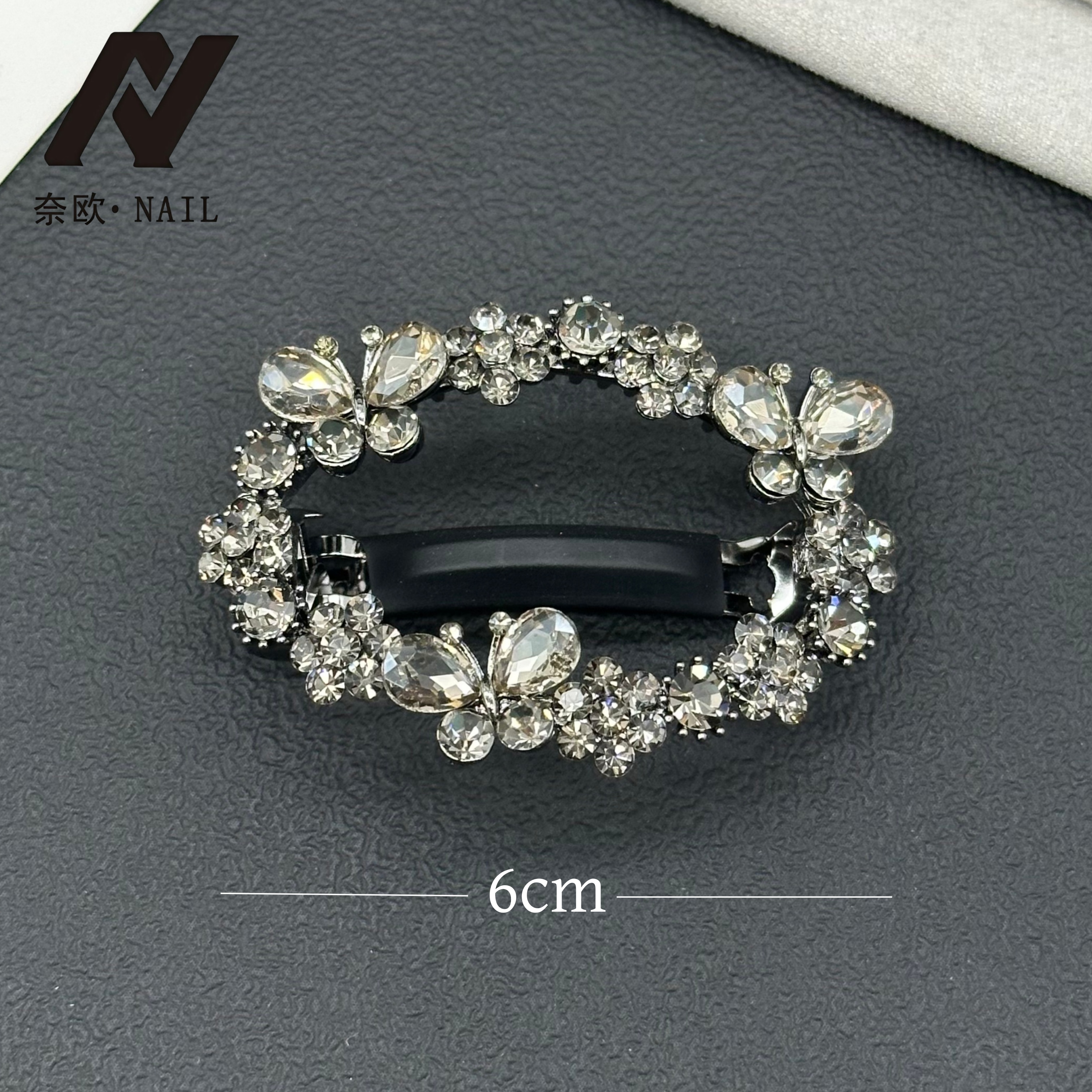 【NAIL·奈欧】设计师系列6395满钻蝴蝶气质韩版弹簧夹
