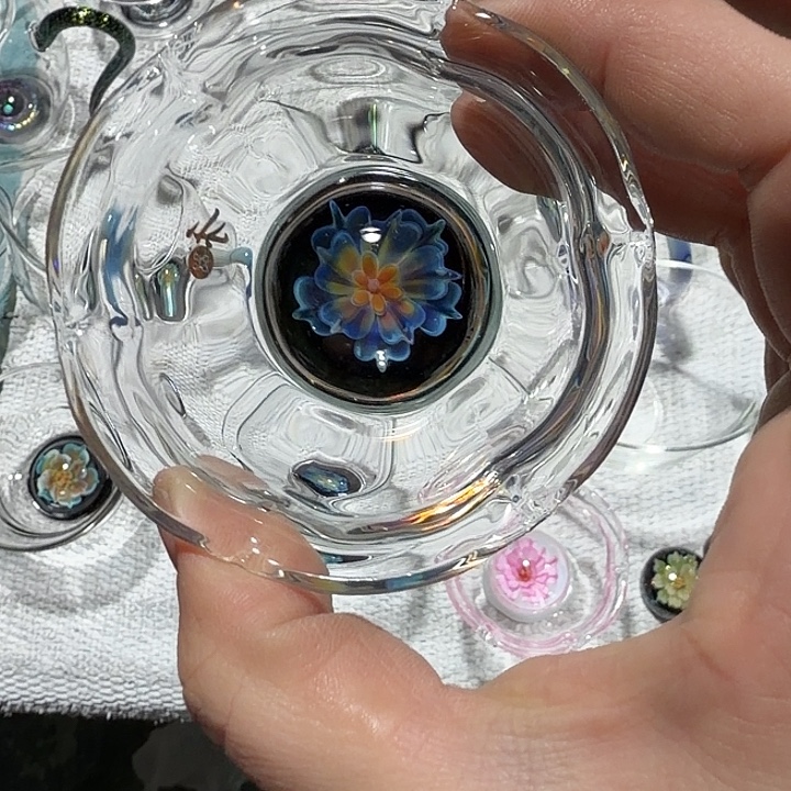 玻璃手工艺品玻璃茶器宴礼杯蓝花语