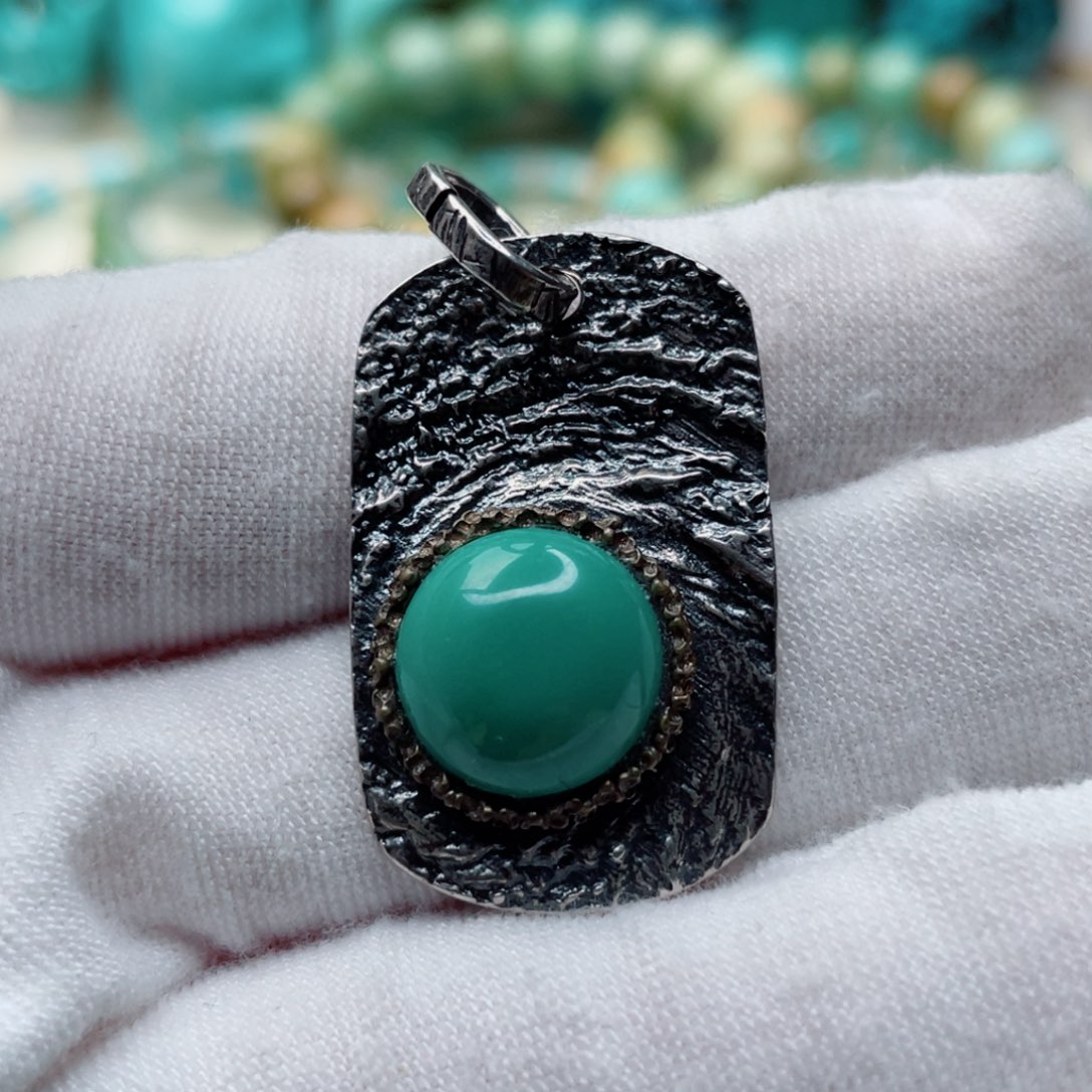 绿松石银S925镶嵌珠宝奇石