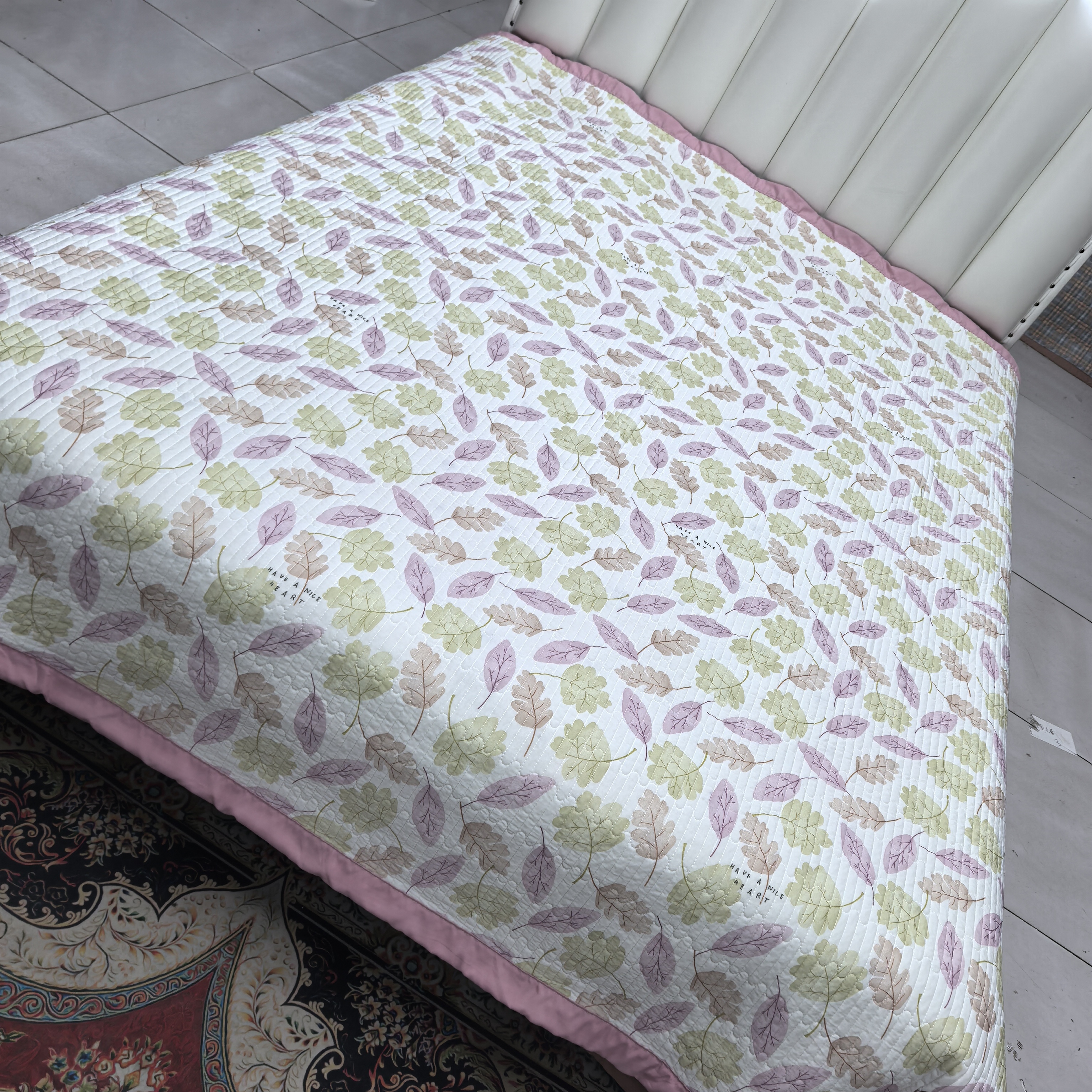 凉感丝凉席《粉色落叶》2米✕2.3米