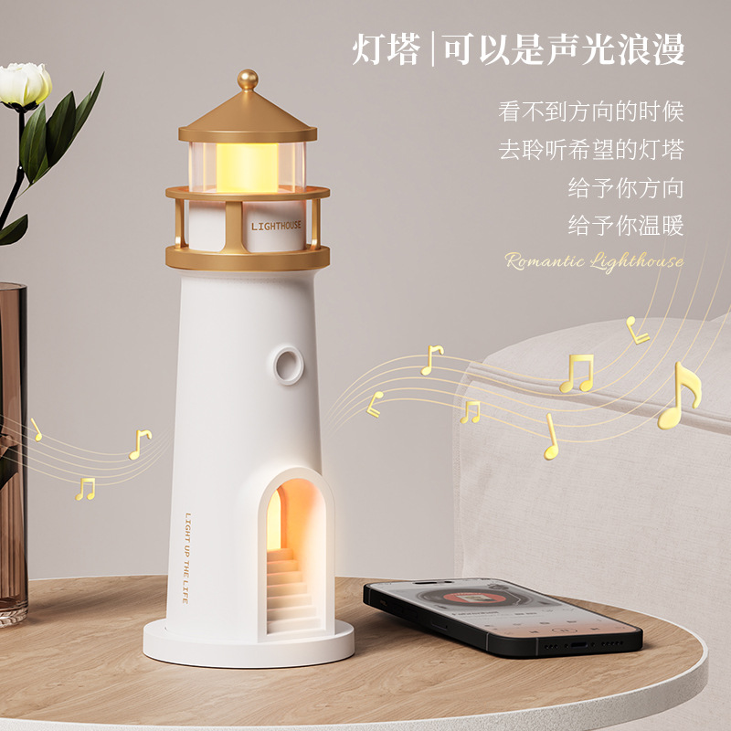 2025新款月光灯塔投影灯 卧室桌面床头氛围伴睡灯创意网红礼物