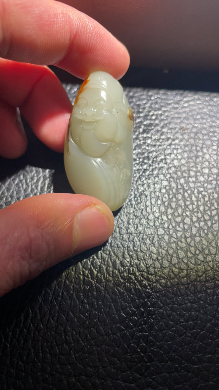 24克和田玉财神吊坠