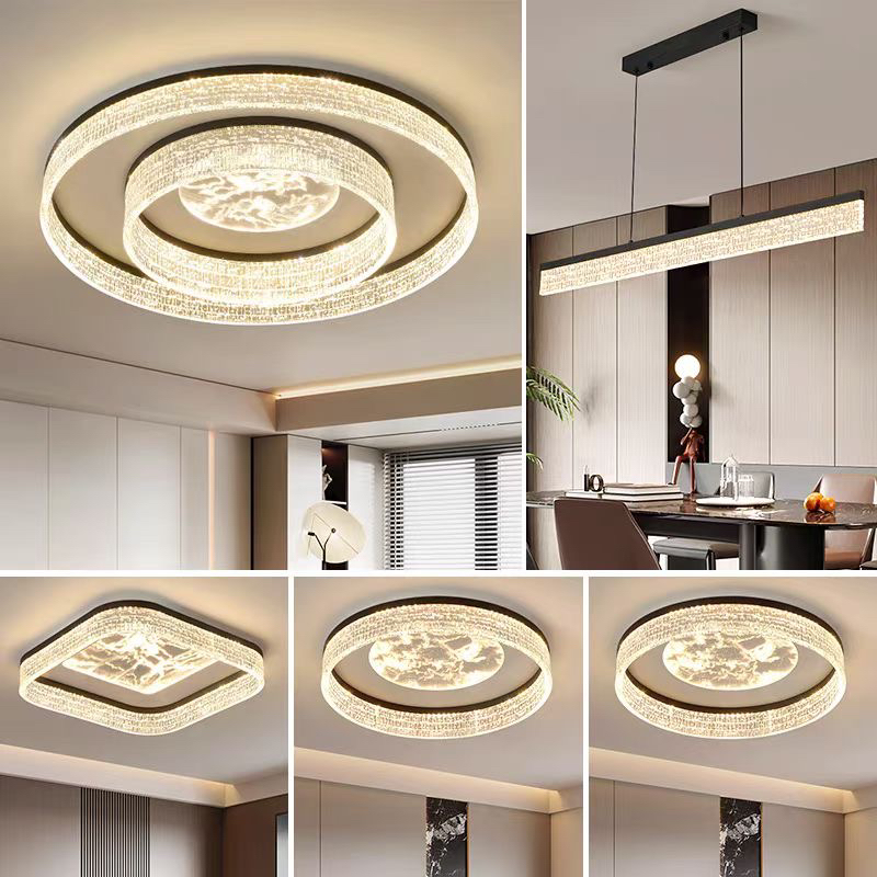 2025年新款客厅书房全屋吸顶灯圆形主卧室家用灯饰吊灯创意圈圈灯