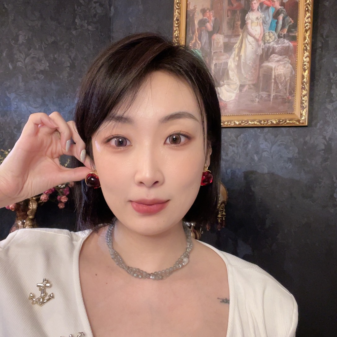 黄铜琉璃925银耳饰26号