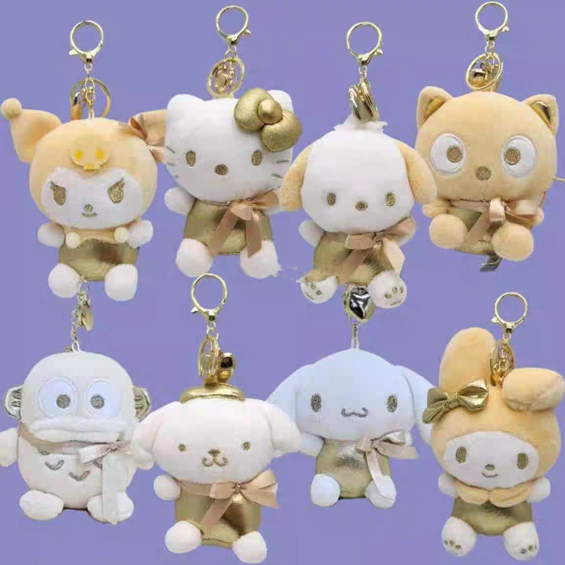 现货韩国三丽鸥金色kitty美乐蒂毛绒挂件盲袋