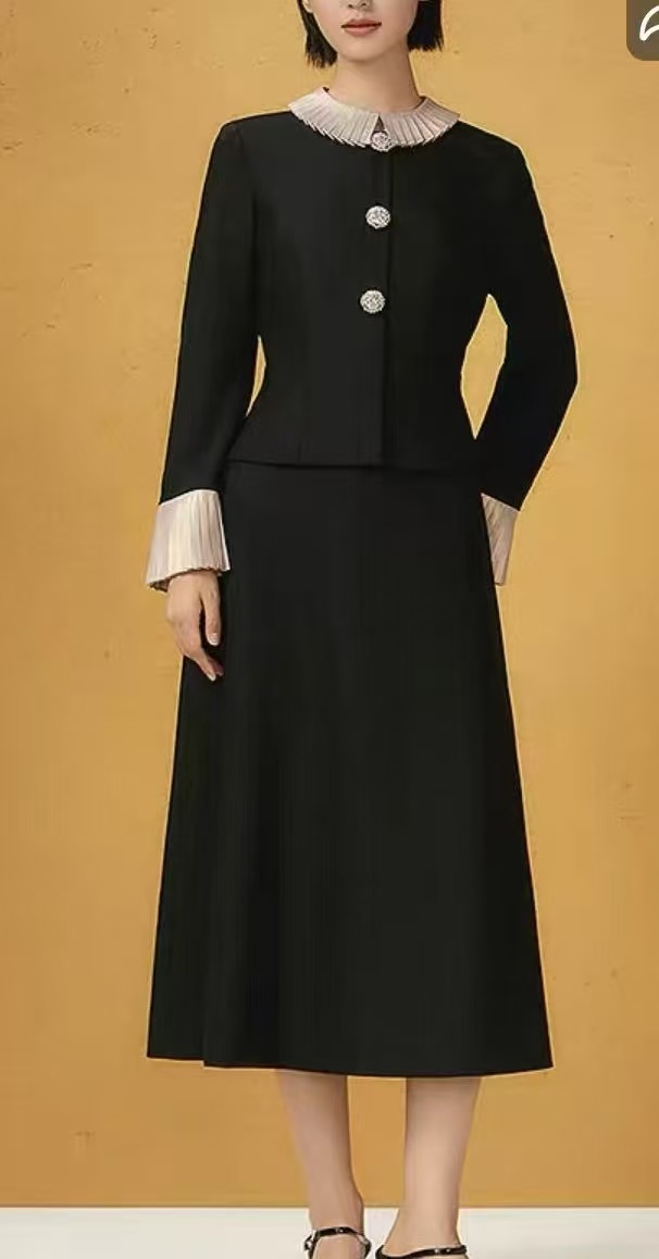 玖玖严选(歌中ge）秋季新款设计感休闲气质连衣裙