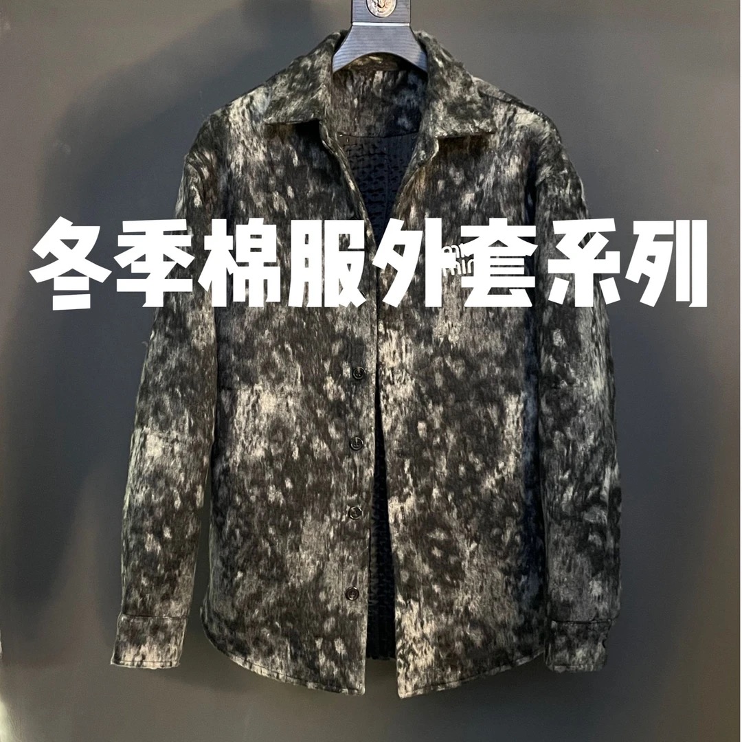 【M】2025高定轻奢男士晕染棉服夹克百搭舒适款老钱风