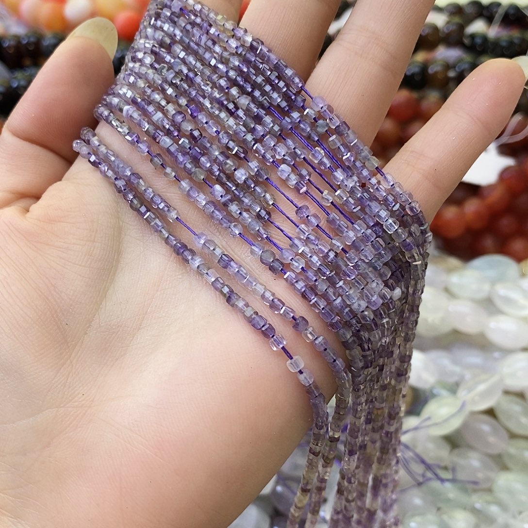 玛瑙/玉髓未镶嵌珠宝半成品卡二紫水两条装