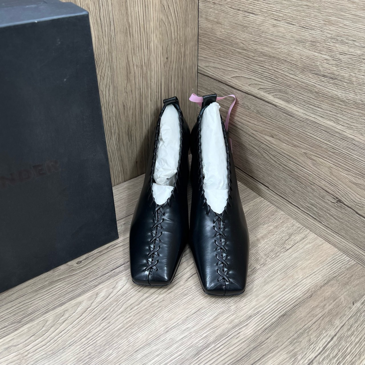 Jil Sander 吉尔·桑达 黑色编织高跟鞋 38码/99新/无配件