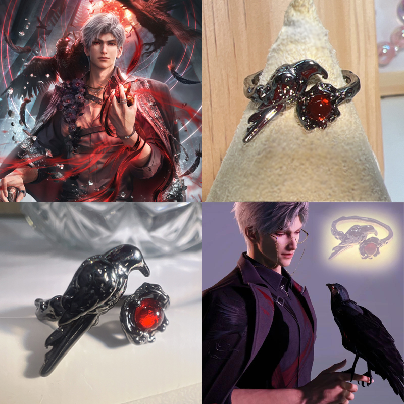 恋与深空秦彻印象戒指秦彻周边渡鸦戒指二次元甜美礼物