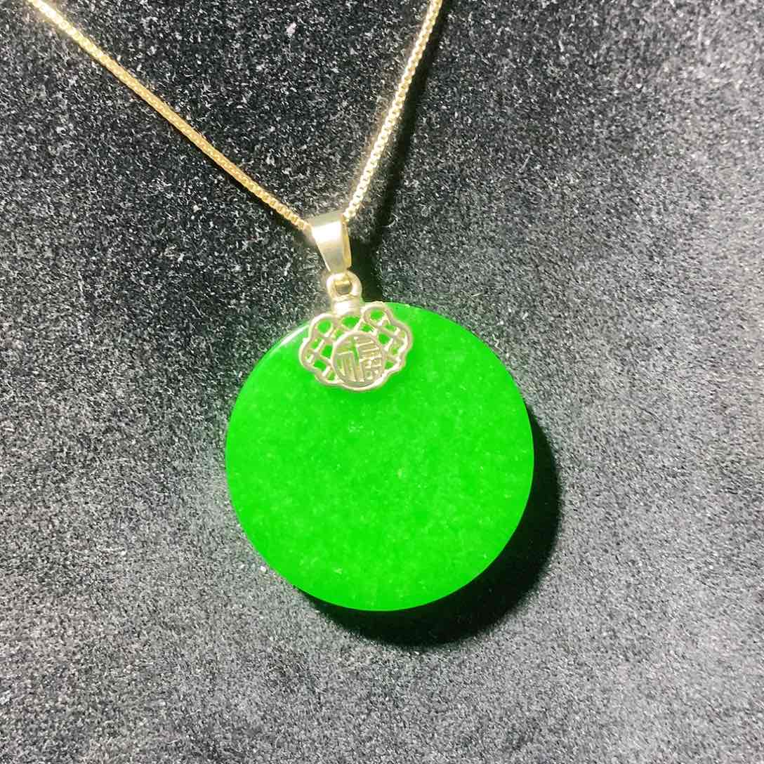 翡翠颈饰14K金镶嵌吊坠