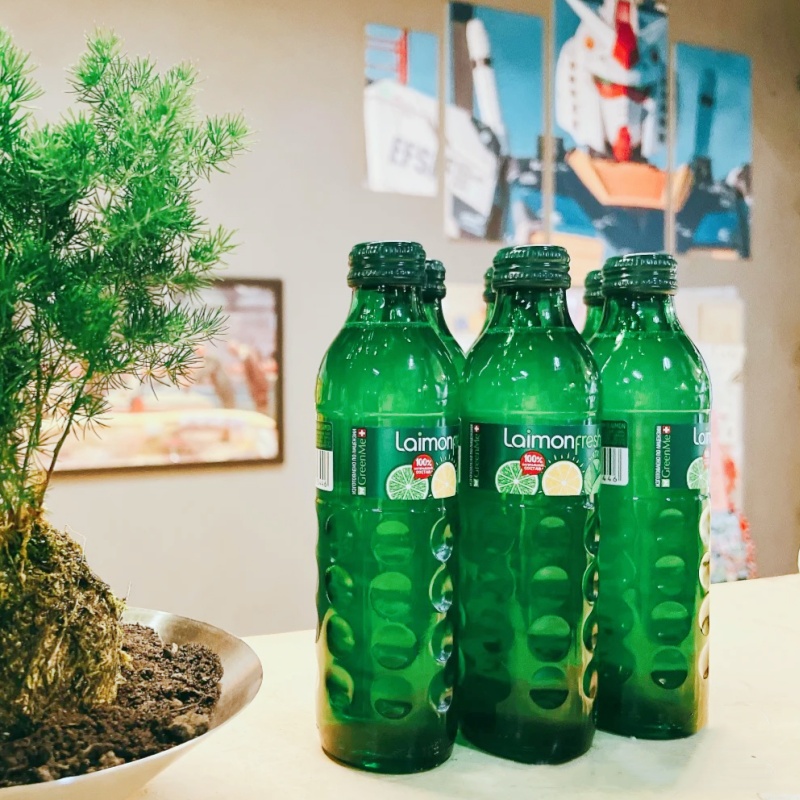 5瓶装俄罗斯进口莱蒙果味青柠薄荷汽水夏日网红果味碳酸饮料250ml