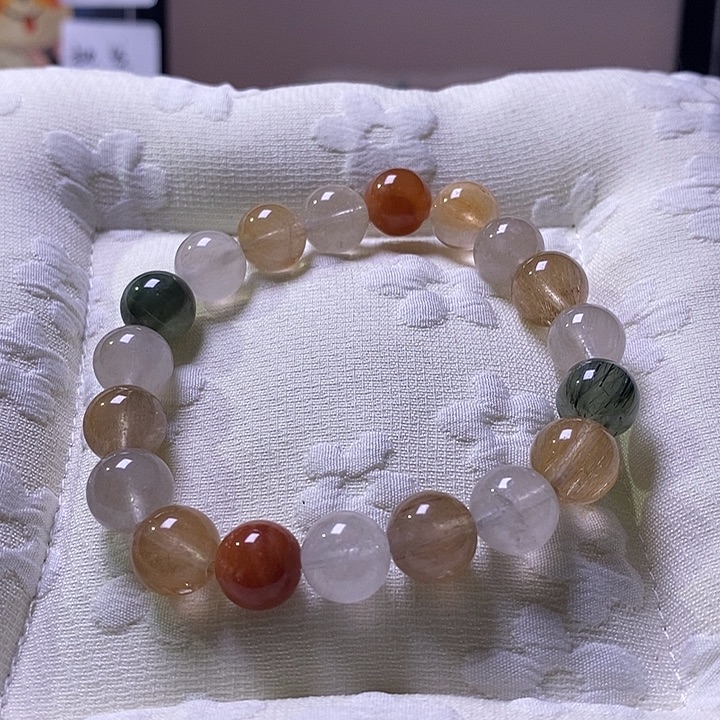 未镶嵌水晶手链福禄寿彩兔10mm+