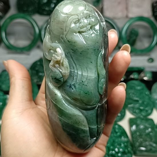 独山玉寿星把玩未镶嵌
