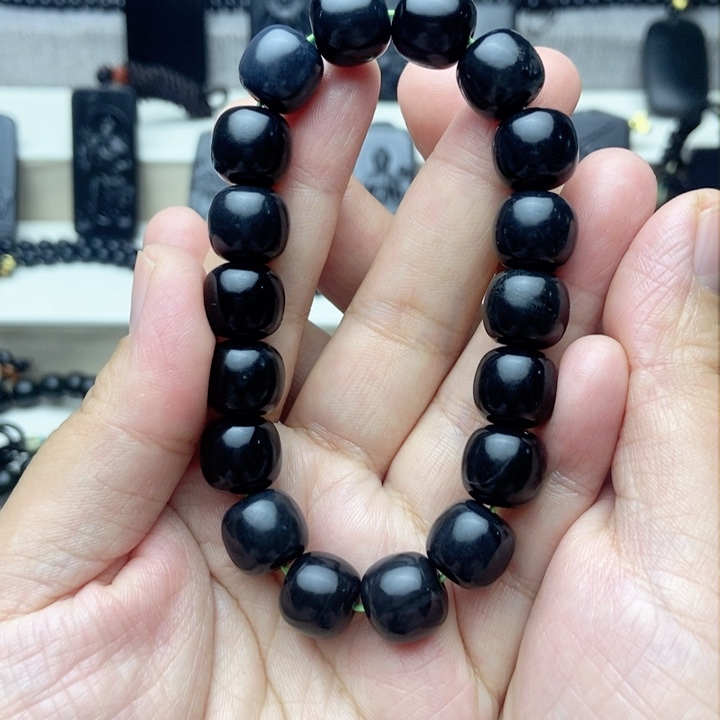 未镶嵌手链和田玉卡12老型手串 带包容