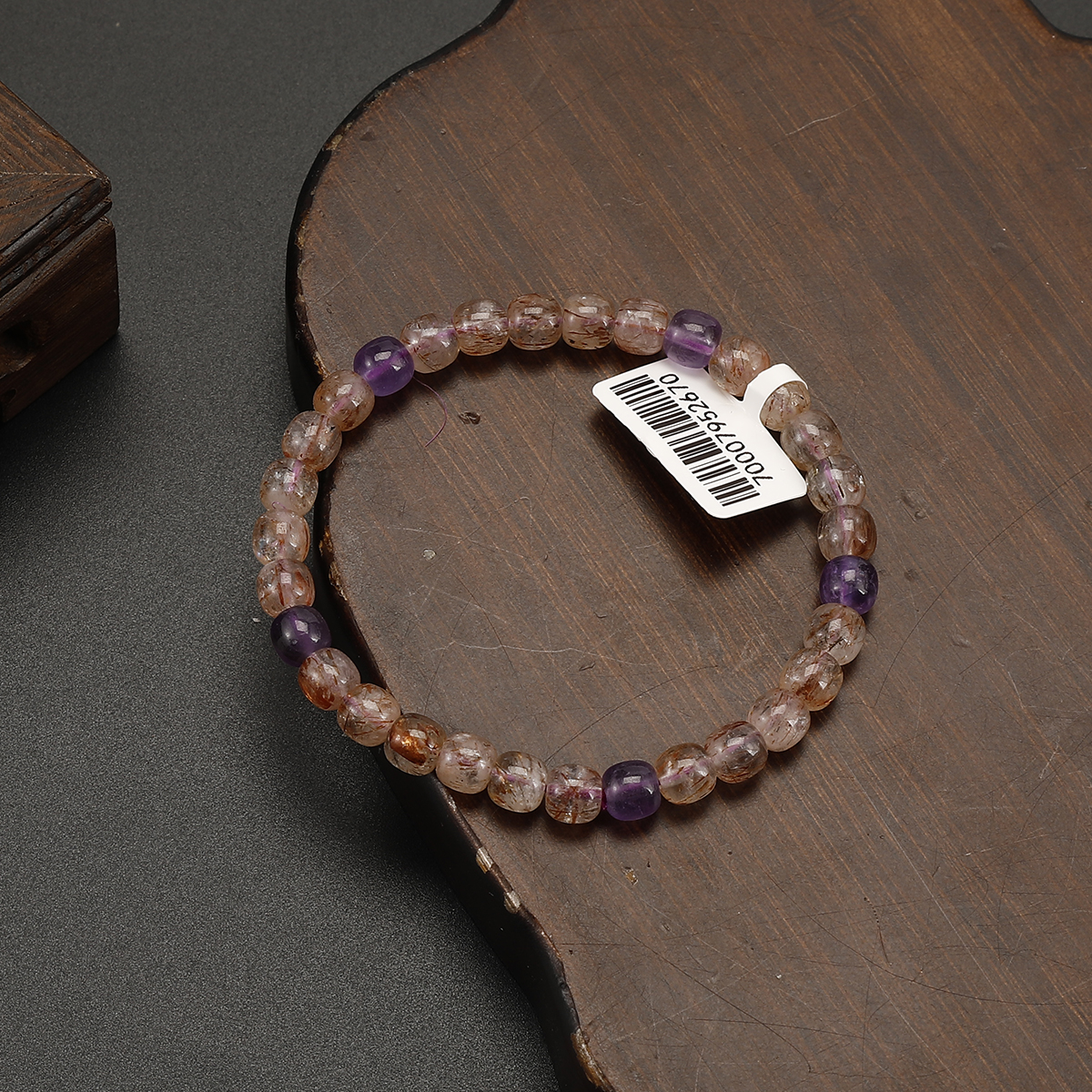 【仓播】黑金超七紫水晶老型手串   多样性发其一