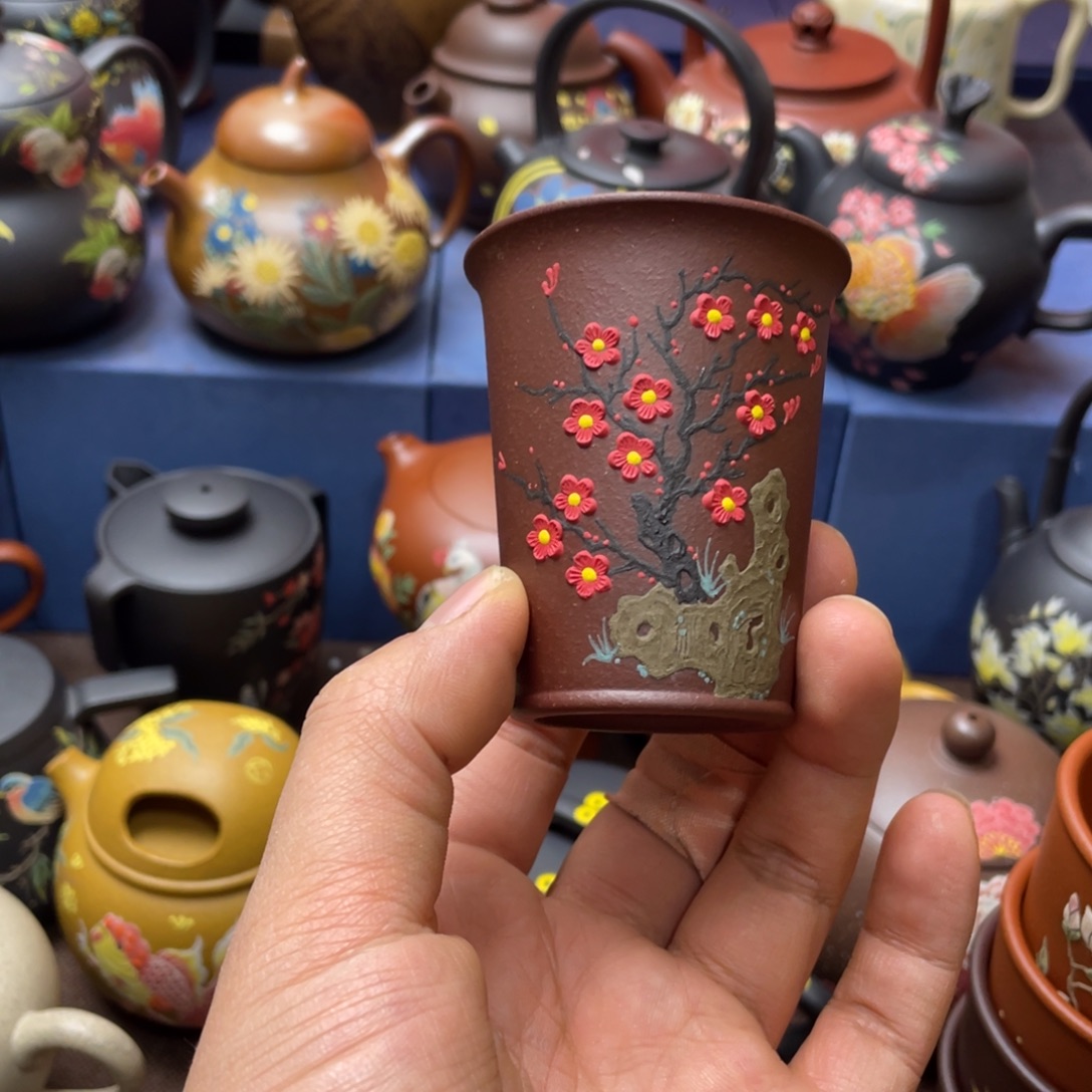 茶杯红泥紫砂主人杯100cc