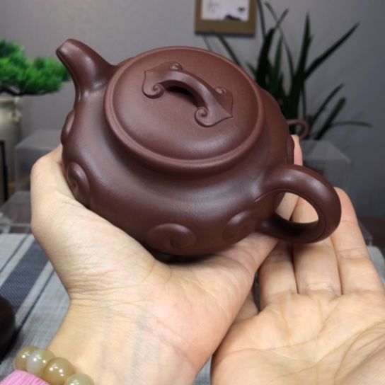 茶壶紫砂精工仿古如意260cc