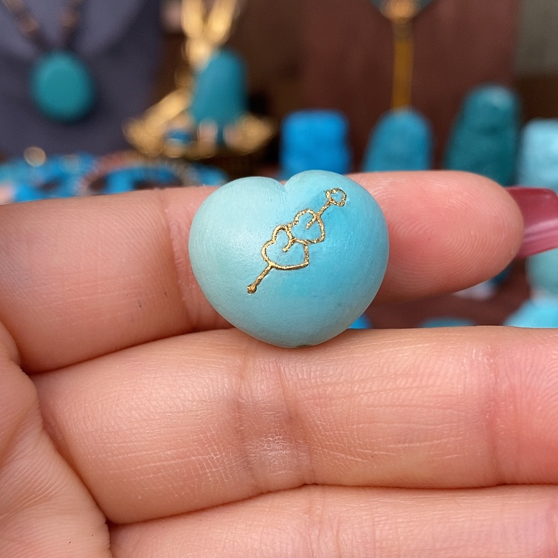 绿松石颈饰未镶嵌20.7mm屁桃爱心