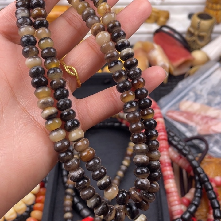 驼骨其他黑驴踢雕刻算盘珠0.8