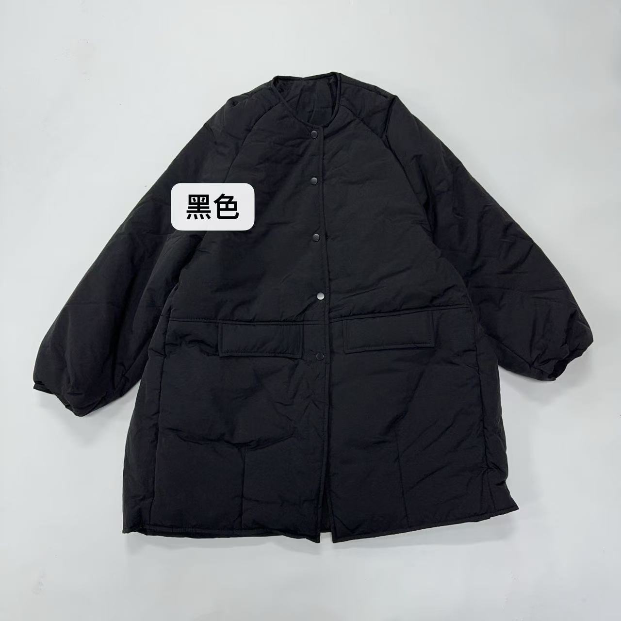 【娜娜推荐】28156潮牌设计师冬季简约纯色复古遮肉显瘦面包棉服